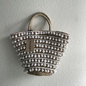 Boho woven seagrass clutch purse